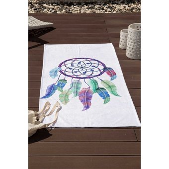 Bross Mandala Pamuklu Plaj Havlusu Beyaz