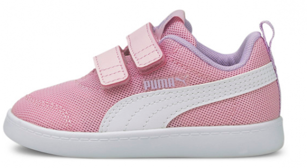 Puma Courtflex V2 Mesh 371759-08 Ortopedik Cırtlı Kız Çocuk Günlük Ayakkabı Pembe