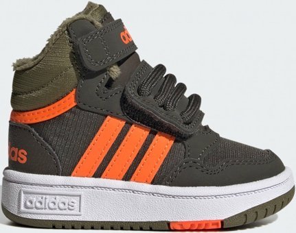 Adidas Hoops Mid Lifestyle GW4480 Cırtlı Erkek Çocuk Günlük Ayakkabı Gri