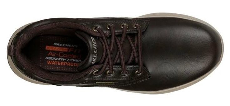 Skechers Delson Antigo 65693-CHOC Ortopedik Su Geçirmez Bağcıklı Erkek Günlük Ayakkabı Kahverengi