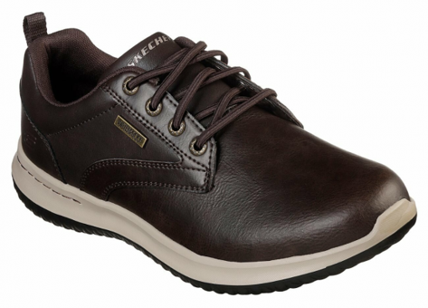 Skechers Delson Antigo 65693-CHOC Ortopedik Su Geçirmez Bağcıklı Erkek Günlük Ayakkabı Kahverengi