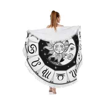 Astrolozi Shop Astroloji Zodyak Çember Plaj Havlusu Mavi