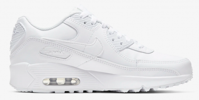 Nike Air Max 90 LTR CD6864-100 Bağcıklı Erkek Çocuk Günlük Ayakkabı Beyaz
