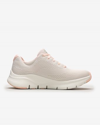 Skechers Arch Fit Sunny Outlook 149057-NTCL Ortopedik Bağcıklı Kadın Yürüyüş Ayakkabısı Krem