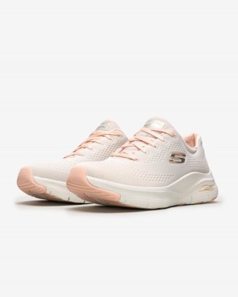 Skechers Arch Fit Sunny Outlook 149057-NTCL Ortopedik Bağcıklı Kadın Yürüyüş Ayakkabısı Krem