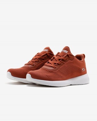 Skechers Bobs Squad Tough Talk 32504-BRCK Ortopedik Bağcıklı Kadın Günlük Ayakkabı Turuncu