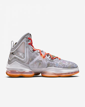 Nike LeBron 19 DC9339-001 Ortopedik Bağcıklı Kadın Basketbol Ayakkabısı Gri