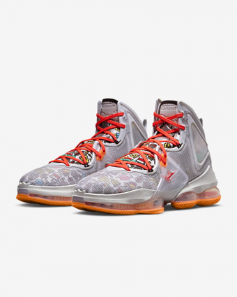 Nike LeBron 19 DC9339-001 Ortopedik Bağcıklı Kadın Basketbol Ayakkabısı Gri