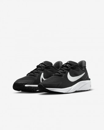 Nike Star Runner 4 DX7615-001 Bağcıklı Erkek Çocuk Koşu Ayakkabısı Siyah