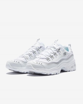 Skechers D'Lites Now Then 11923-WSL Ortopedik Bağcıklı Kadın Günlük Ayakkabı Beyaz