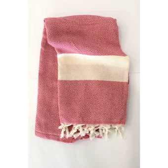 Asa Cotton Rejenere Elmas Pamuklu Plaj Havlusu Kırmızı