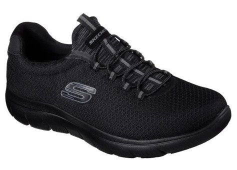 Skechers Summits 52811-BBK Ortopedik Lastik Bağcıklı Erkek Günlük Ayakkabı Siyah