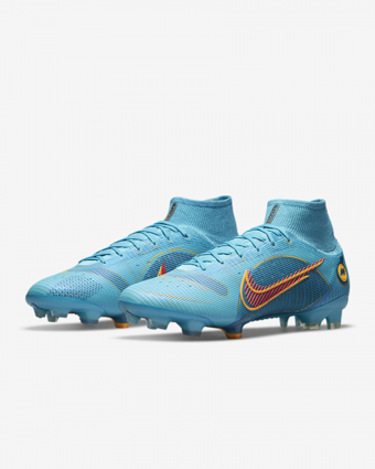 Nike Mercurial Superfly 8 Elite FG DJ2839-484 Bağcıklı Çivili Krampon Mavi