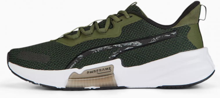 Puma Pwrframe TR 2 Tiger Camo 377971-01 Ortopedik Bağcıklı Erkek Antrenman Ayakkabısı Yeşil