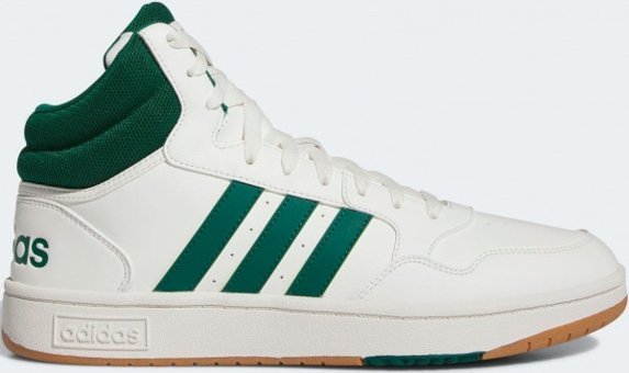 Adidas Hoops 3.0 Mid Lifestyle IG5570 Bağcıklı Unisex Basketbol Ayakkabısı Beyaz