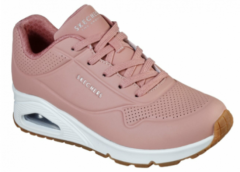Skechers Uno Stand On Air 73690-ROS Ortopedik Bağcıklı Kadın Günlük Ayakkabı Pembe