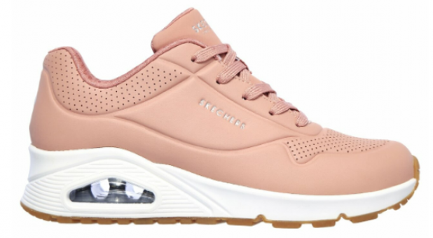 Skechers Uno Stand On Air 73690-ROS Ortopedik Bağcıklı Kadın Günlük Ayakkabı Pembe