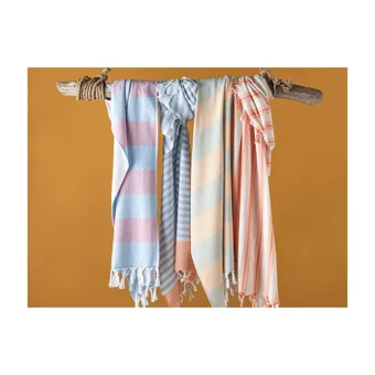 English Home Bold Stripe Pamuklu Plaj Havlusu Mavi