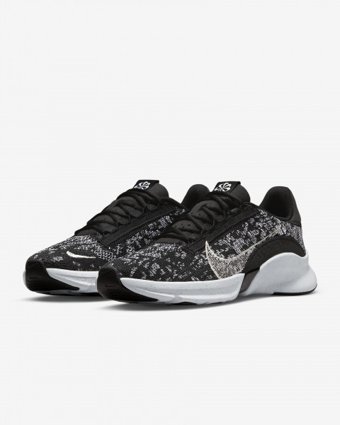 Nike SuperRep Go 3 Flyknit Next Nature DH3393-010 Bağcıklı Kadın Antrenman Ayakkabısı Siyah