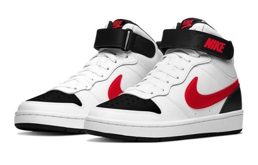 Nike Court Borough Mid CD7782-110 Bağcıklı-Cırtlı Erkek Çocuk Basketbol Ayakkabısı Beyaz