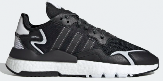 Adidas Nite Jogger FW2055 Ortopedik Bağcıklı Erkek Günlük Ayakkabı Siyah