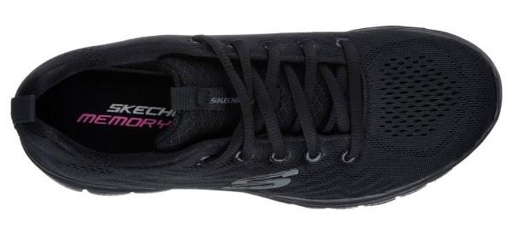 Skechers Graceful Get Connected 12615-BBK Ortopedik Bağcıklı Kadın Antrenman Ayakkabısı Siyah