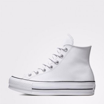 Converse Chuck Taylor All Star Leather Platform 561676C.102 Bağcıklı Kadın Günlük Ayakkabı Beyaz