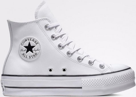 Converse Chuck Taylor All Star Leather Platform 561676C.102 Bağcıklı Kadın Günlük Ayakkabı Beyaz