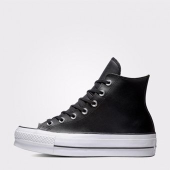 Converse Chuck Taylor All Star Leather Platform 561675C.001 Bağcıklı Kadın Günlük Ayakkabı Siyah