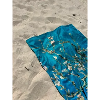 Wallhang Almond Blossom Pamuklu Polyester Plaj Havlusu Mavi
