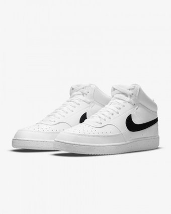 Nike Court Vision Mid Next Nature DN3577-101 Bağcıklı Erkek Günlük Ayakkabı Beyaz