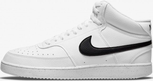 Nike Court Vision Mid Next Nature DN3577-101 Bağcıklı Erkek Günlük Ayakkabı Beyaz