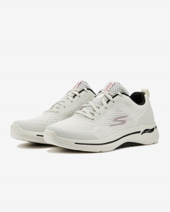 Skechers Go Walk Arch Fit - Idyllic 216116-WBRD Ortopedik Bağcıklı Erkek Yürüyüş Ayakkabısı Beyaz