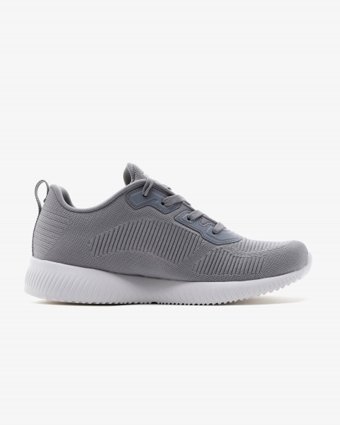 Skechers Bobs Squad Tough Talk 32504-GRY Ortopedik Bağcıklı Kadın Günlük Ayakkabı Gri
