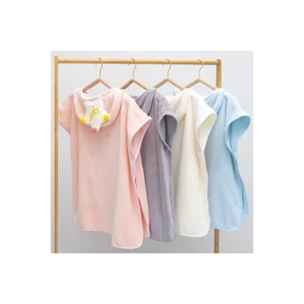 Wonderland Giyilebilir Polyester Çocuk Plaj Havlusu Beyaz