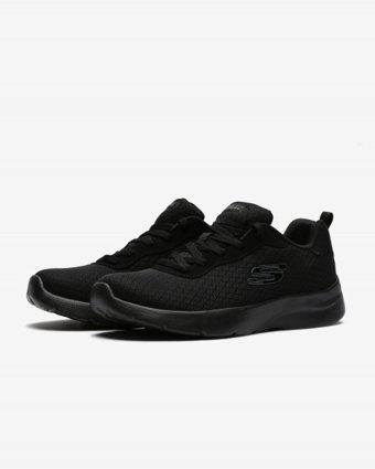 Skechers Dynamight 2.0 Eye To Eye 12964TK-BBK Ortopedik Bağcıklı Kadın Koşu Ayakkabısı Siyah