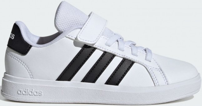 Adidas Grand Court 2.0 IH5529 Bağcıklı-Cırtlı Erkek Çocuk Günlük Ayakkabı Beyaz