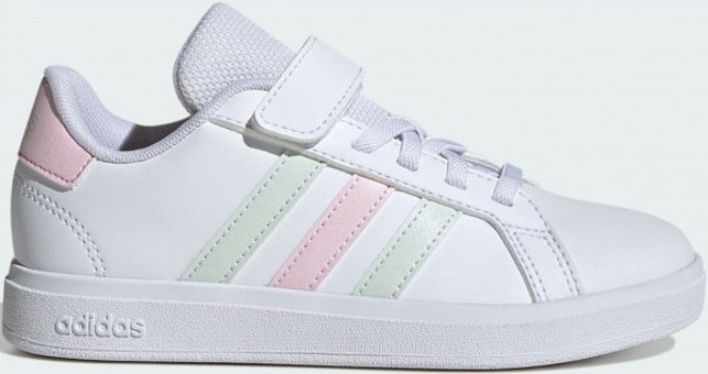 Adidas Grand Court 2.0 IE5993 Ortopedik Bağcıklı-Cırtlı Kız Çocuk Günlük Ayakkabı Beyaz