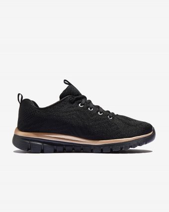Skechers Graceful Get Connected 12615-BKRG Ortopedik Bağcıklı Kadın Antrenman Ayakkabısı Siyah