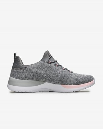 Skechers Dynamight Break-Through 12991-GYLP Ortopedik Lastik Bağcıklı Kadın Antrenman Ayakkabısı Gri