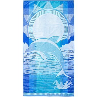 Özdilek Cannes Dolphin Wave Kadife Plaj Havlusu Çok Renkli