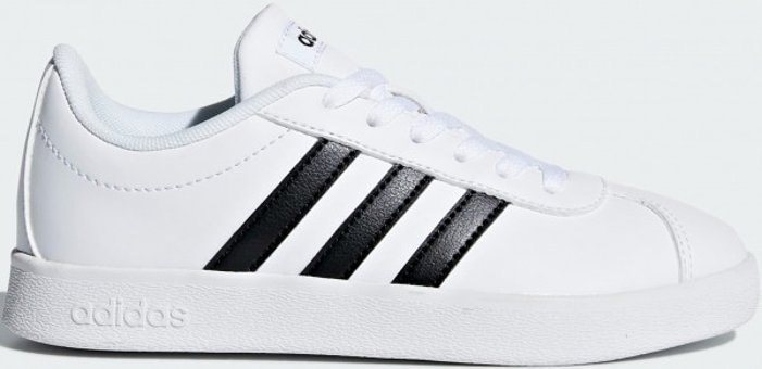 Adidas VL Court 2.0 DB1831 Bağcıklı Erkek Çocuk Günlük Ayakkabı Beyaz