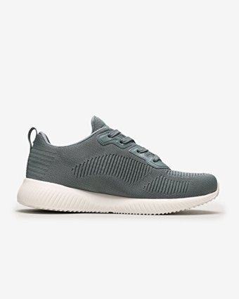 Skechers Bobs Squad Tough Talk 32504-SAGE Ortopedik Bağcıklı Kadın Günlük Ayakkabı Gri