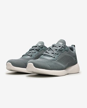 Skechers Bobs Squad Tough Talk 32504-SAGE Ortopedik Bağcıklı Kadın Günlük Ayakkabı Gri