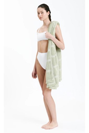 Cottontherapy Lucy Pamuklu Plaj Havlusu Yeşil