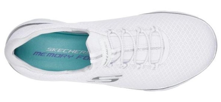 Skechers Summits 12980-WSL Ortopedik Lastik Bağcıklı Kadın Günlük Ayakkabı Beyaz