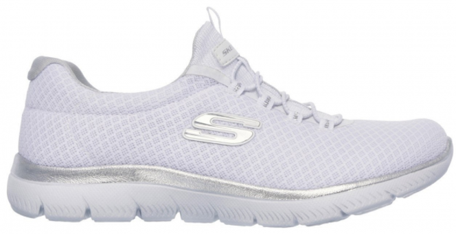 Skechers Summits 12980-WSL Ortopedik Lastik Bağcıklı Kadın Günlük Ayakkabı Beyaz