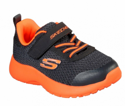 Skechers Dynamight 97770N-GYOR Ortopedik Bağcıklı-Cırtlı Erkek Çocuk Antrenman Ayakkabısı Füme