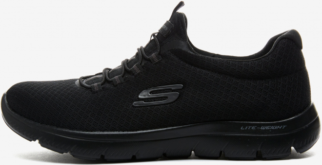 Skechers Summits 12980TK-BBK Ortopedik Lastik Bağcıklı Kadın Yürüyüş Ayakkabısı Siyah
