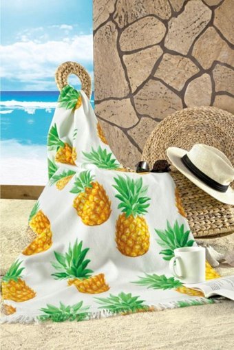 Maxstyle Pineapple Kadife Plaj Havlusu Çok Renkli